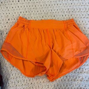 Bright Orangee Lululemon shorts
